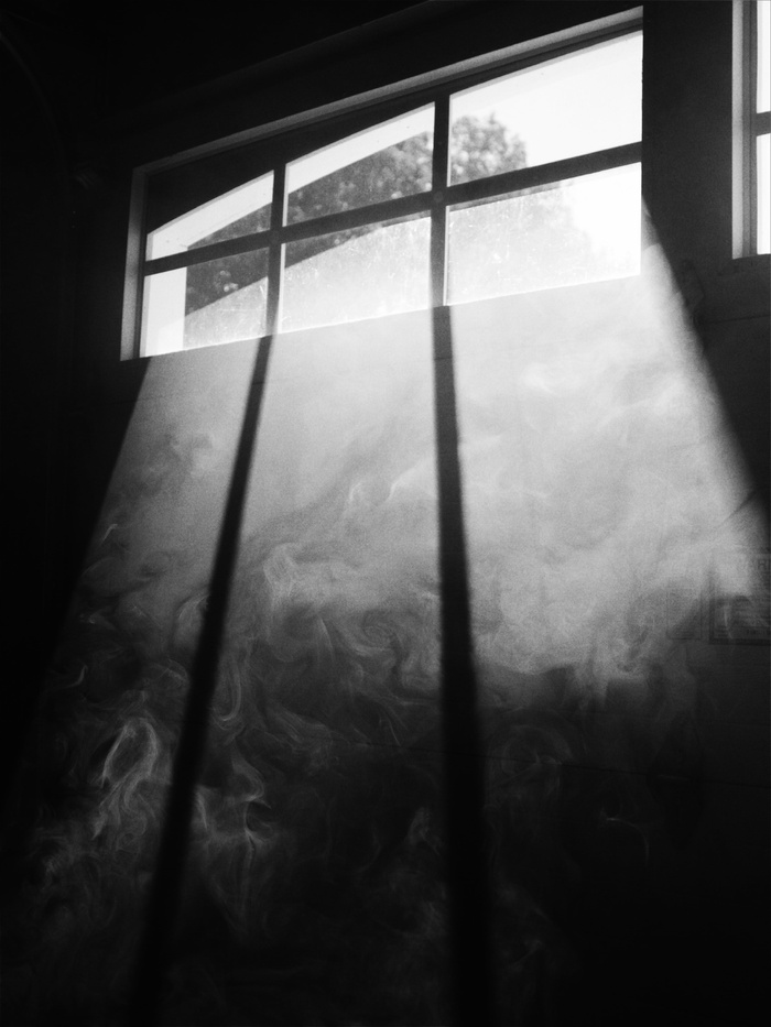 灰度照片，窗口，光线，灰度，照片，框架，黑白，烟雾