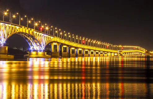 夜, 夜晚的城市, 夜灯, 河, 星星, 桥, 照明, 桥-人造结构 夜, 夜晚的城市, 夜灯, 河, 星星, 桥, 照明, 桥-人造结构