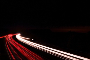 黑暗、灯光、长时间曝光、夜间、道路、灯光轨迹、长时间曝光、照明