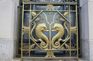 鱼、窗、格栅、金属、艺术、装饰品、铁、新斯科舍省