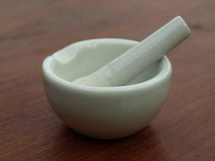 研钵，杵，研钵，药剂师研钵，捣碎，陶瓷，粉碎，粉末