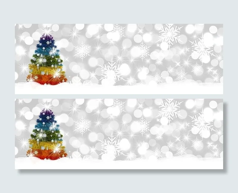 绿色，黄色，橙色，蓝色，圣诞树，圣诞节，博克，冬天