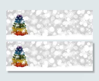 绿色，黄色，橙色，蓝色，圣诞树，圣诞节，博克，冬天