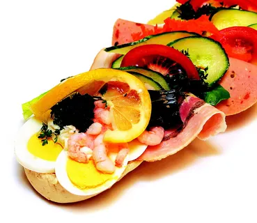 着陆，坏了，小面包，冷的，肉，着陆坏了，带冷肉的小面包，面包