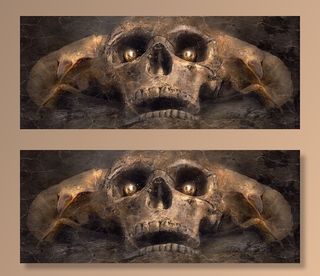 灰色、骷髅、数码、壁纸、奇幻、骷髅和交叉骨、恐怖、神秘