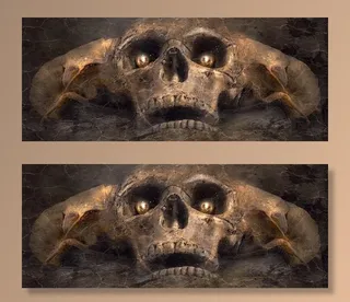 灰色、骷髅、数码、壁纸、奇幻、骷髅和交叉骨、恐怖、神秘