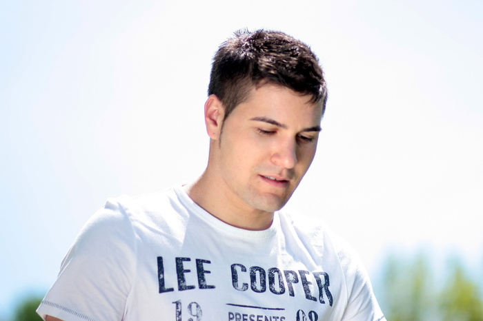 男孩，模特，t恤，时尚，深色，风格，一人，肖像