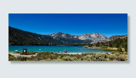 加利福尼亚州六月湖，全景，山脉，自然，户外，景观，风景