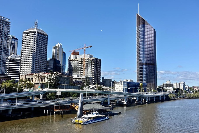 城市景观，布里斯班，河流，渡轮，Cbd，布里斯班，河流，天际线，城市