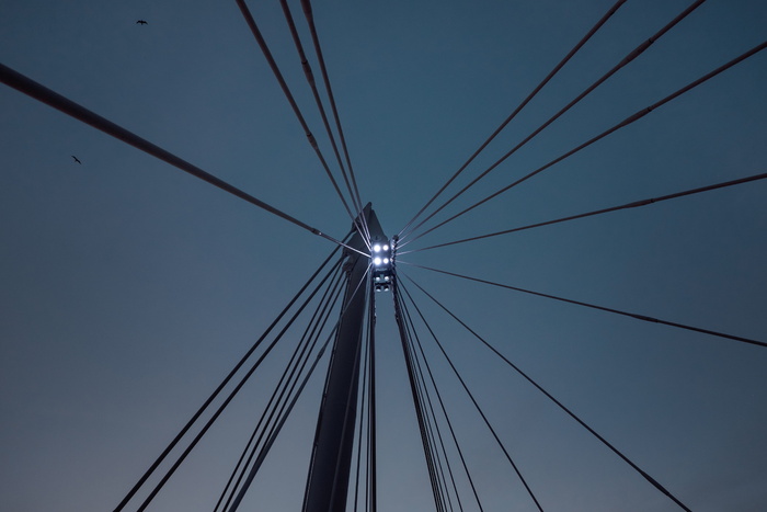 伦敦, 英国, 金禧大桥, 光, 聚光灯, 结构, 建设