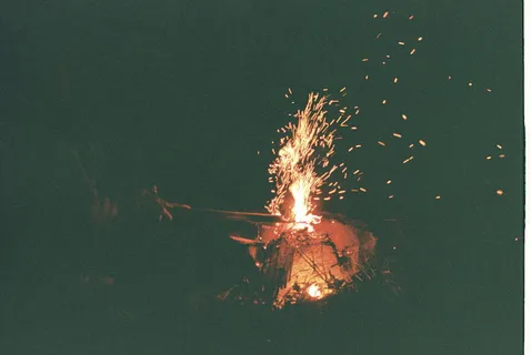 光, 火花, 火焰, 篝火, костер, narure, 火, 燃烧