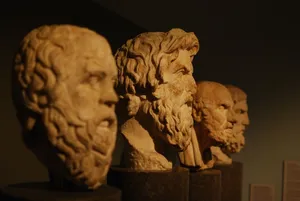 照片，四，男性半身像，布斯托斯，费尔索非亚，亚里士多德，哲学家，希腊人