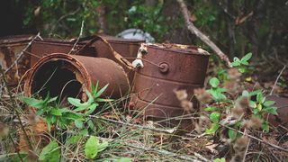 在美国，瓦哈拉，垃圾，旧，油漆罐，桶，自然，铁锈