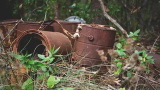 在美国，瓦哈拉，垃圾，旧，油漆罐，桶，自然，铁锈