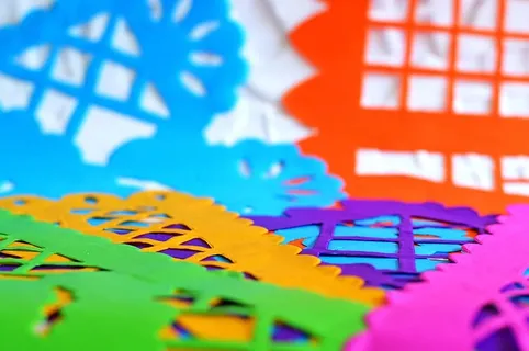 庆典、派对、装饰、墨西哥、墨西哥、多彩、背景、西班牙裔