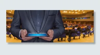 商人、平板电脑、研讨会、听众、培训、教学、公司、讲座