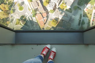 窗户，玻璃，高，高，建筑，城市，低部分，鞋