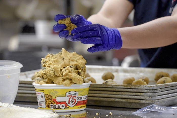 饼干，巧克力片，制作，烘焙，新鲜，糕点，厨房，托盘