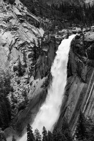 瀑布灰度摄影，自然，河流，户外，水，瀑布，景观，悬崖