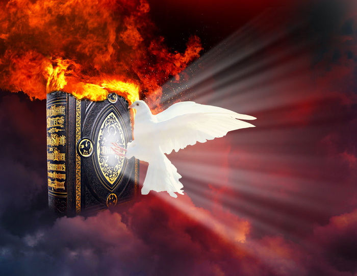 鸽子，火焰，云，圣经，宗教，火，燃烧，火-自然现象