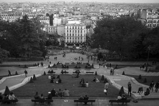 法国，巴黎，建筑，城市，圣心，人，旅游，树木