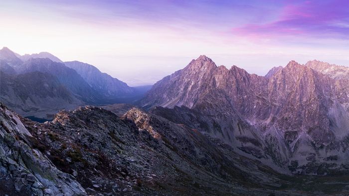 山、风景、山峰、顶峰、风景、岩石、地层、雾