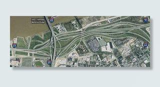 肯塔基州路易斯维尔肯尼迪立交桥俯瞰图