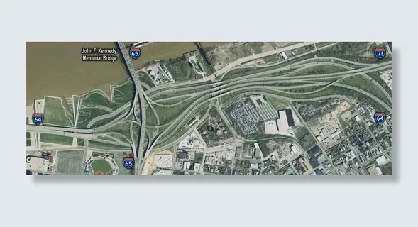 肯塔基州路易斯维尔肯尼迪立交桥俯瞰图 肯塔基州路易斯维尔肯尼迪立交桥俯瞰图