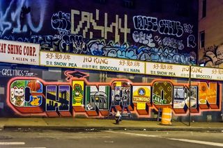 唐人街、美国、纽约、纽约、涂鸦、文字、通信、建筑