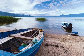 马其顿（fyrom），stenje，钓鱼，户外，自然，船，墙纸，广角