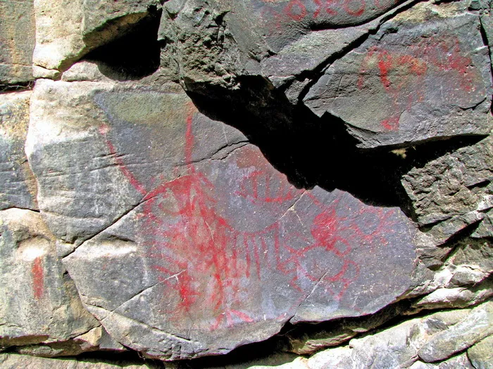 象形文字，约翰·戴化石床，国家纪念碑，俄勒冈州，东部，岩画，绘画，美洲原住民