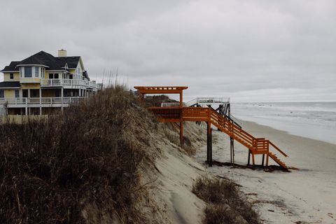 美国，卡罗拉，碎木，北卡罗来纳州，海滩，多云，私人海滩，暴风雨