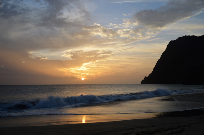 海浪、金色、小时、佛得角群岛、黄昏、海滩、大海、夕阳