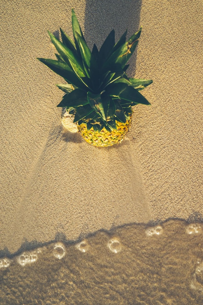 海滩上的菠萝