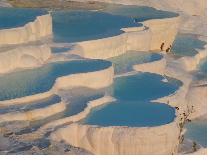 石灰烧结阶地，Pamukkale，石灰，烧结，阶地，abendstimmung，Cacium，unesco