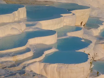 石灰烧结阶地，Pamukkale，石灰，烧结，阶地，abendstimmung，Cacium，unesco