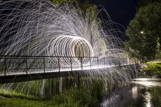 火球, 球体, 火, 光画, 夜, 光, 火花, 天空