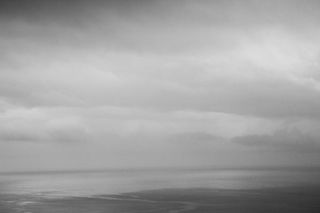 海，天，云，冬天，风景，黑白，海边，黑暗