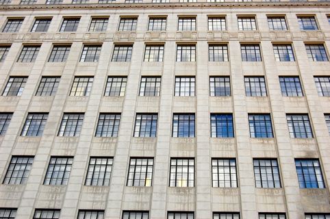 建筑、窗户、城市、账单、正面、反光、普通、窗户