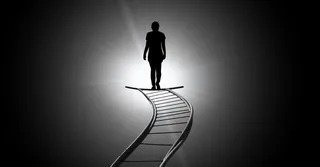 剪影，人物，阶梯插图，超越，死亡，信仰，天空，上帝