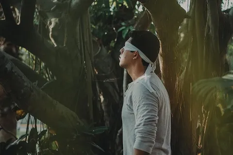 蒙住眼睛的男人