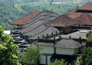 鸟瞰、景观、白色、灰色、寺庙、传统、巴厘岛、巴厘岛