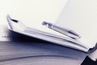 配件，圆珠笔，书，便笺，笔记本，记事本，办公室，打开