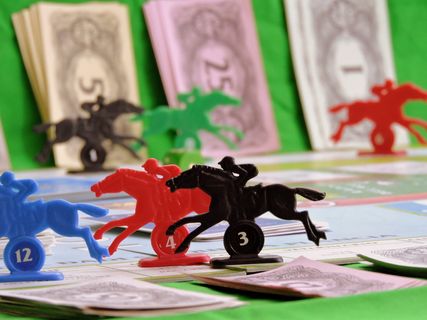 游戏，马，打赌，玩，比赛，赛马，钱，桌子