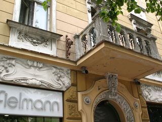 klaipeda，立陶宛，阳台，建筑，房屋，建筑物的外墙，灰泥