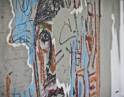 美国，洛杉矶，1600藤街，脸，街头艺术，抽象，粉笔，涂鸦