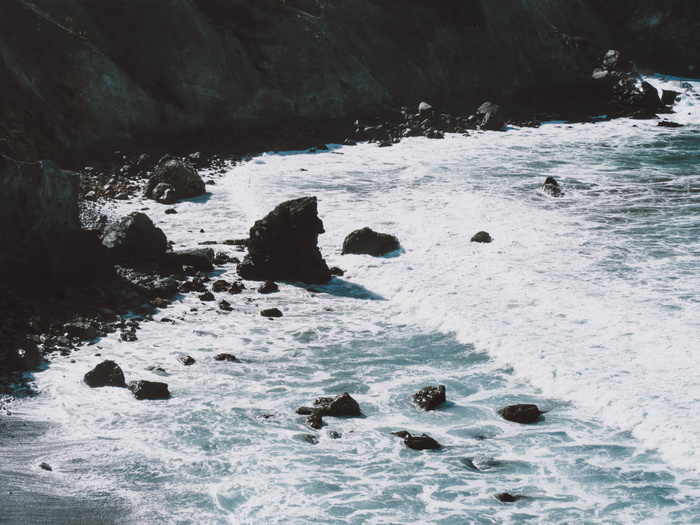 海浪，撞击，海岸，岩石，海洋，海洋，水，波浪