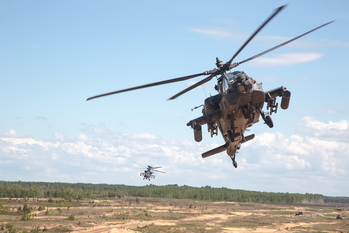 Ah-64D，阿帕奇，Sabre，Strike，Ah-64D，阿帕奇，2017年Sabre Strike，直升机，军用