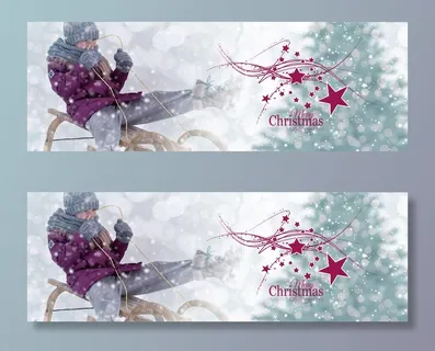 男孩，骑马，雪橇，快乐，圣诞文本叠加，圣诞节，女孩，幻灯片