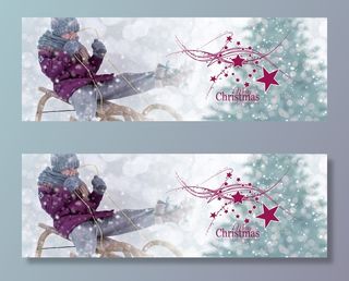 男孩，骑马，雪橇，快乐，圣诞文本叠加，圣诞节，女孩，幻灯片